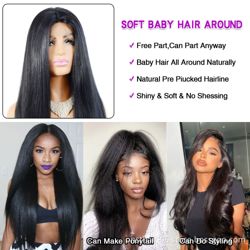 2020 New Production 23inch Synthetic Lace Front Wig Blonde Side Part Cosplay Wig Long Straight Hair Wig Natural for Women Short